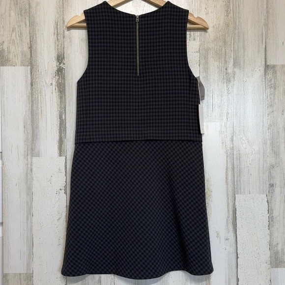 Aritzia Wilfred Verone Check Sleeveless Mini Dress Size XS Navy Green - Picture 5 of 9